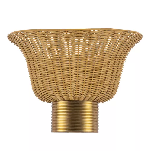 Kinkiet Kai - 2 źródła światła - Szczotkowane złoto, rattan