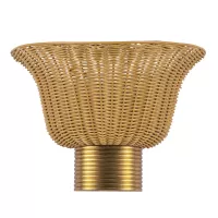 Kinkiet Kai - 2 źródła światła - Szczotkowane złoto, rattan
