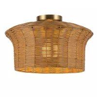 Plafon Kai - 1 źródło światła - Szczotkowane złoto, rattan