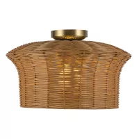 Plafon Kai - 1 źródło światła - Szczotkowane złoto, rattan