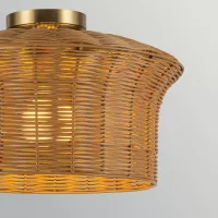 Plafon Kai - 1 źródło światła - Szczotkowane złoto, rattan
