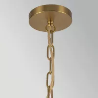 Mała lampa wisząca Kai - 1 źródło światła - Szczotkowane złoto, rattan