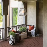 Duża latarnia wisząca Arlen - 1 źródło światła - Czarny, rattan