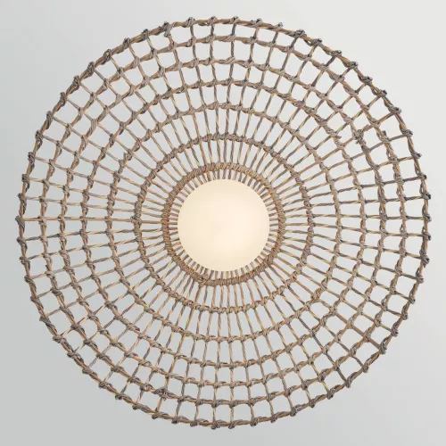 Duża lampa wisząca Arlen - 1 źródło światła - Czarny, rattan