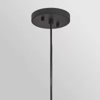 Duża lampa wisząca Arlen - 1 źródło światła - Czarny, rattan
