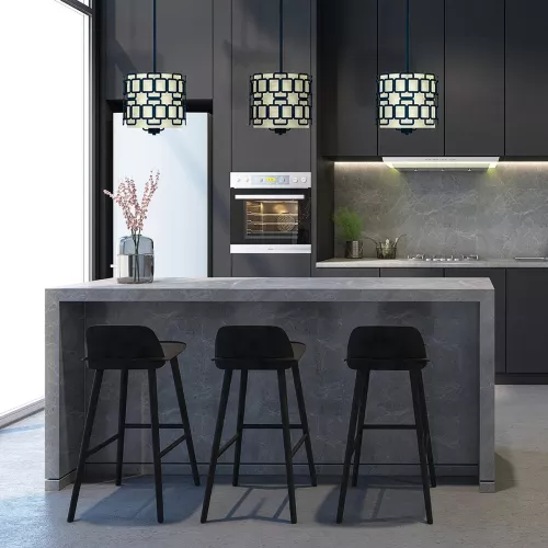 Lampa wisząca Sabina - 3 źródła światła - Czarny
