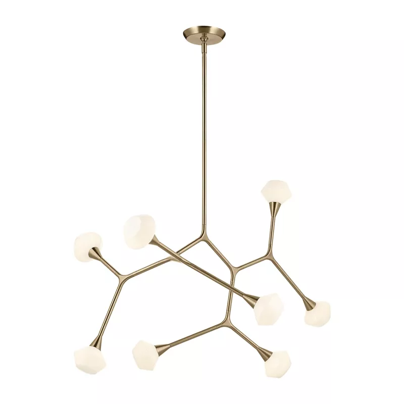 Lampa wyspowa Cassius - 8 źródeł światła - Szampański brąz