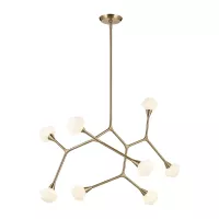 Lampa wyspowa Cassius - 8 źródeł światła - Szampański brąz
