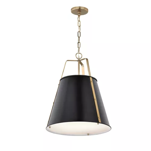 Duża lampa wisząca Etcher - 2 źródła światła - Czarny, mosiądz