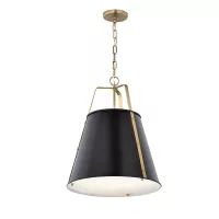 Duża lampa wisząca Etcher - 2 źródła światła - Czarny, mosiądz