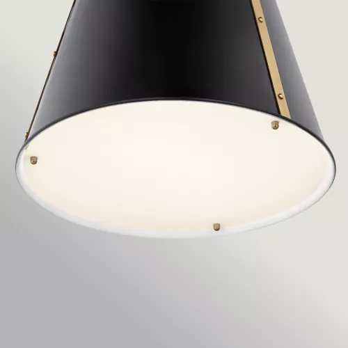 Duża lampa wisząca Etcher - 2 źródła światła - Czarny, mosiądz