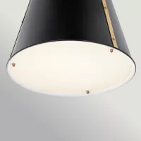 Duża lampa wisząca Etcher - 2 źródła światła - Czarny, mosiądz