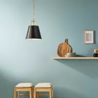 Duża lampa wisząca Etcher - 2 źródła światła - Czarny, mosiądz