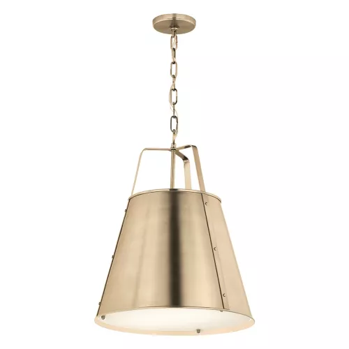 Duża lampa wisząca Etcher - 2 źródła światła - Szampański brąz