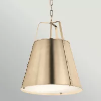 Duża lampa wisząca Etcher - 2 źródła światła - Szampański brąz