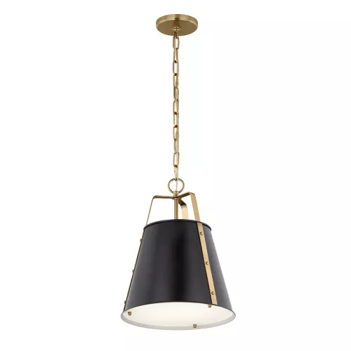 Średnia lampa wisząca Etcher - 1 źródło światła - Czarny, mosiądz