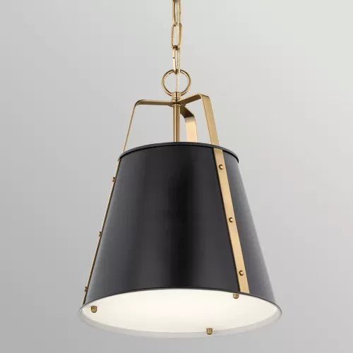 Średnia lampa wisząca Etcher - 1 źródło światła - Czarny, mosiądz