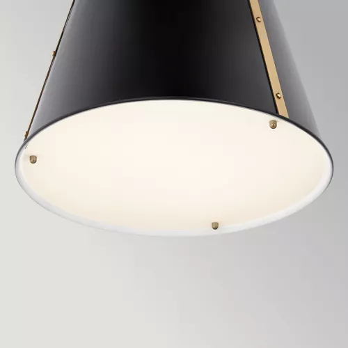 Średnia lampa wisząca Etcher - 1 źródło światła - Czarny, mosiądz