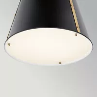 Średnia lampa wisząca Etcher - 1 źródło światła - Czarny, mosiądz