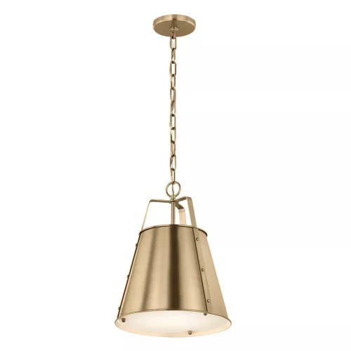 Średnia lampa wisząca Etcher - 1 źródło światła - Szampański brąz