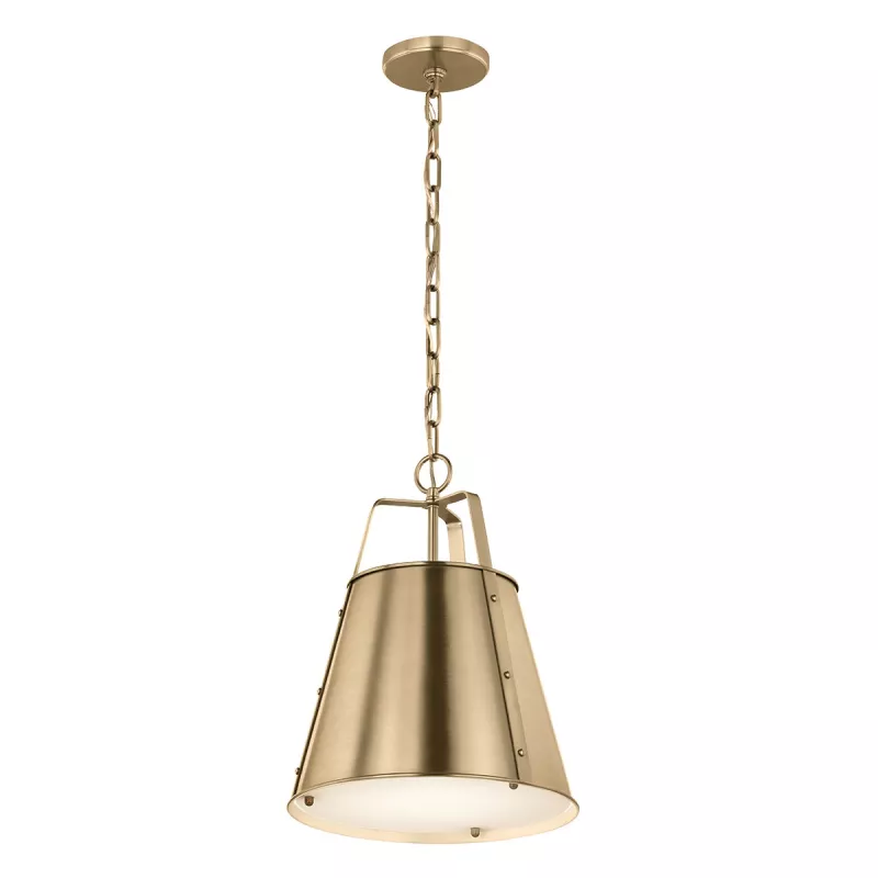 Średnia lampa wisząca Etcher - 1 źródło światła - Szampański brąz