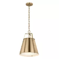 Średnia lampa wisząca Etcher - 1 źródło światła - Szampański brąz