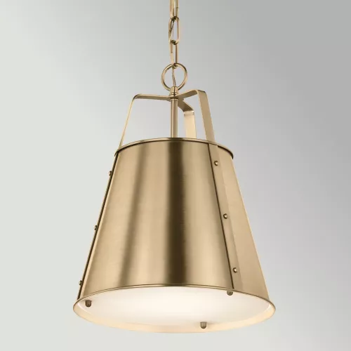 Średnia lampa wisząca Etcher - 1 źródło światła - Szampański brąz