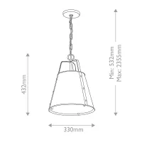Średnia lampa wisząca Etcher - 1 źródło światła - Szampański brąz