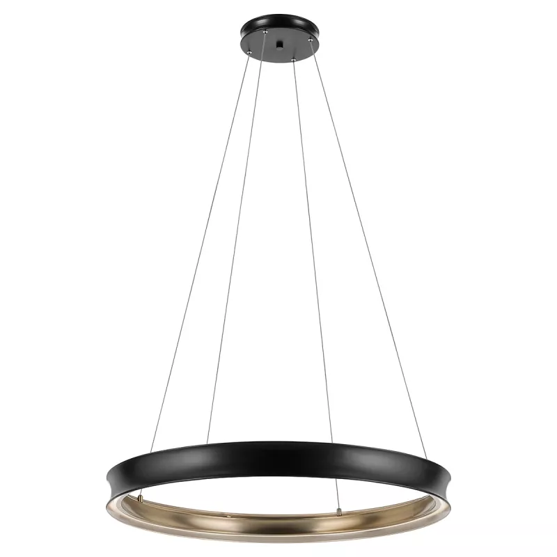 Duża lampa wisząca LED Larousse - Czarny, mosiądz