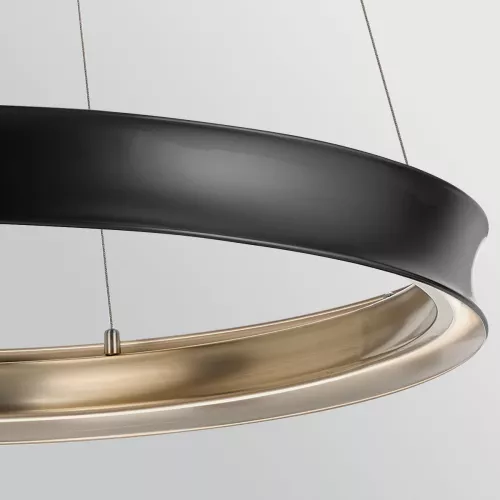Duża lampa wisząca LED Larousse - Czarny, mosiądz