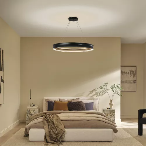 Duża lampa wisząca LED Larousse - Czarny, mosiądz