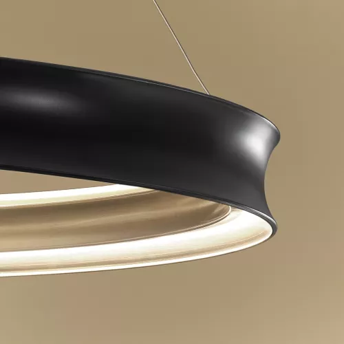 Duża lampa wisząca LED Larousse - Czarny, mosiądz