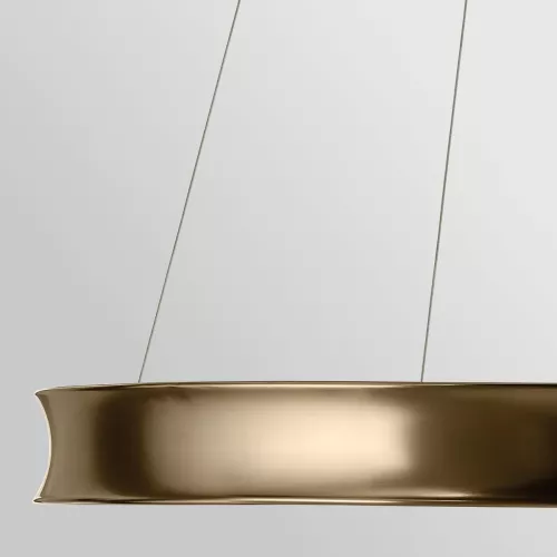 Duża lampa wisząca LED Larousse - Szampański brąz