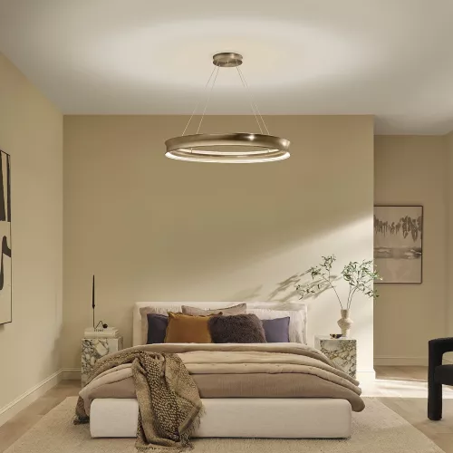 Duża lampa wisząca LED Larousse - Szampański brąz
