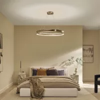 Duża lampa wisząca LED Larousse - Szampański brąz