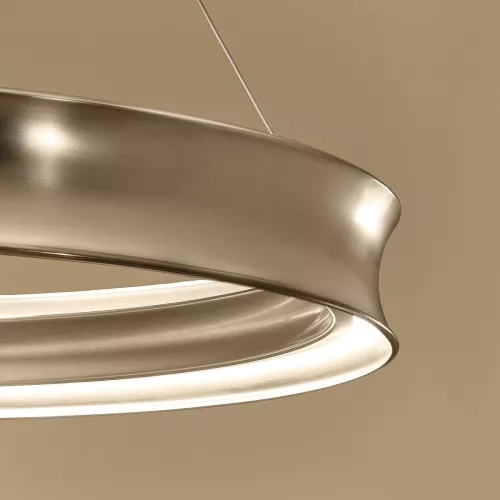Duża lampa wisząca LED Larousse - Szampański brąz