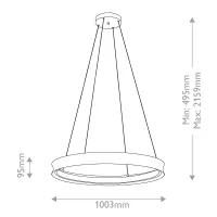 Duża lampa wisząca LED Larousse - Szampański brąz