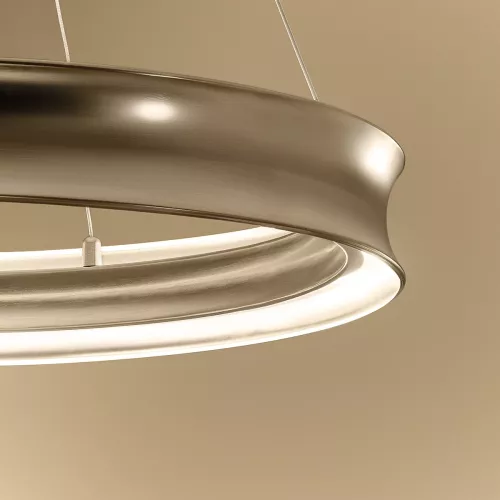 Średnia lampa wisząca LED Larousse - Szampański brąz