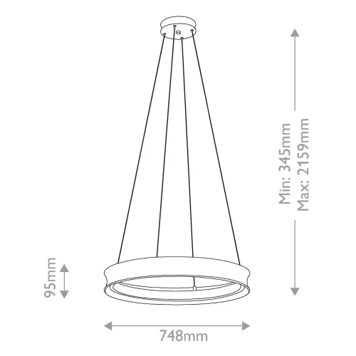 Średnia lampa wisząca LED Larousse - Szampański brąz