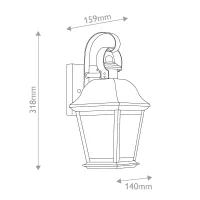 Mała latarnia naścienna Mount Vernon - 1 źródło światła - Czarny