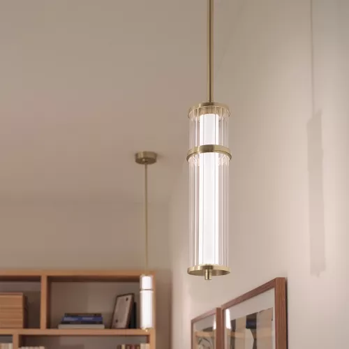 Lampa wisząca LED Riven - Szampański brąz
