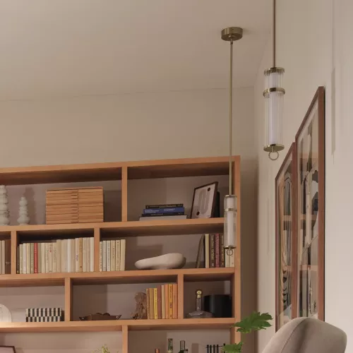 Lampa wisząca LED Riven - Szampański brąz
