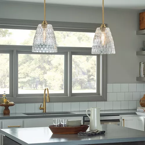 Lampa wisząca Windsor - 1 źródło światła - Naturalny mosiądz