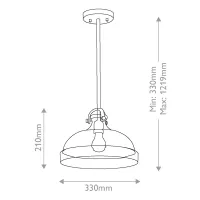 Lampa wisząca Hampton - 1 źródło światła - Grafitowy