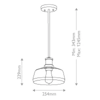 Lampa wisząca Nottinghill - 1 źródło światła - Grafitowy