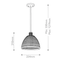 Lampa wisząca Hampstead - 1 źródło światła - Czarny