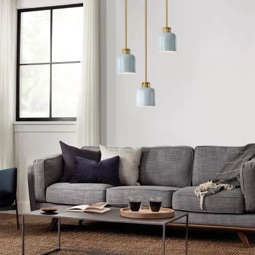 Lampa wisząca York - 1 źródło światła - Naturalny mosiądz