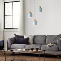 Lampa wisząca York - 1 źródło światła - Naturalny mosiądz