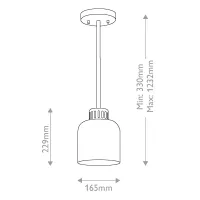 Lampa wisząca York - 1 źródło światła - Naturalny mosiądz