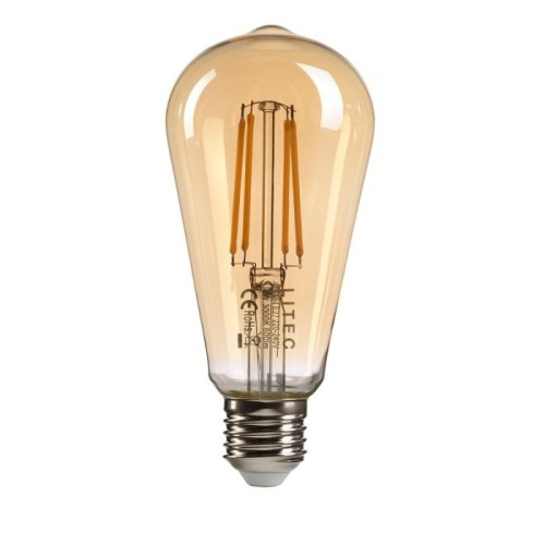 Żarówka Litec LED E27 - 8 W - Edison - Bursztynowa